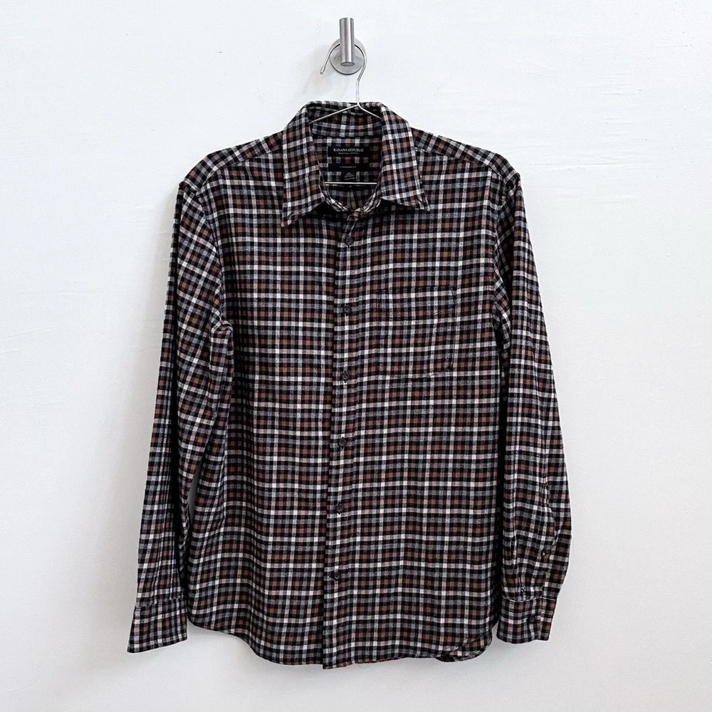 Banana Republic Denny Brown Organic Flannel Shirt